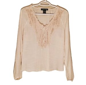 Living Doll BOHO Peasant Lace Balloon Sleeve Top